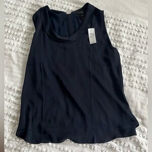 ANN Taylor Navy sleeveless blouse Large
